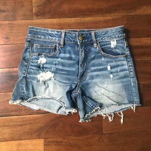Medium Wash Distressed Jean Shorts